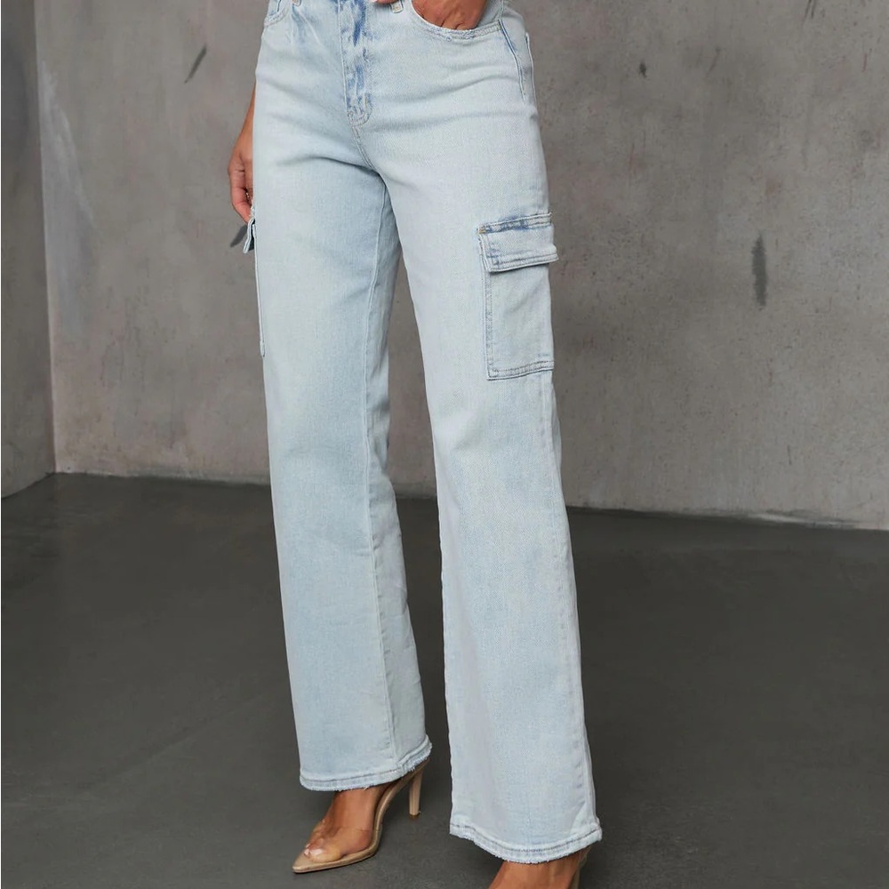 VICI Dolls Derossi 90S High Rise Cargo Jeans NWT 27 29 - Picture 3 of 8